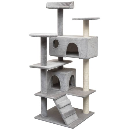 Rascador para gatos con poste rascador de sisal 125 cm gris de vidaXL, Mobiliario para gatos - Ref: Foro24-170475, Precio: 91...