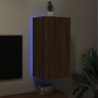 Mueble de TV de pared con luces LED marrón roble 40,5x35x80 cm en Muebles TV | Comprar online en Foru.es