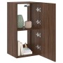 Mueble de TV de pared con luces LED marrón roble 40,5x35x80 cm en Muebles TV | Comprar online en Foru.es