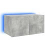 Mueble de TV de pared con luces LED gris hormigón 60x35x31 cm en Muebles TV | Comprar online en Foru.es