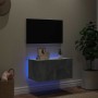 Mueble de TV de pared con luces LED gris hormigón 60x35x31 cm en Muebles TV | Comprar online en Foru.es
