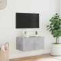 Mueble de TV de pared con luces LED gris hormigón 60x35x31 cm en Muebles TV | Comprar online en Foru.es