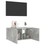 Mueble de TV de pared con luces LED gris hormigón 60x35x31 cm en Muebles TV | Comprar online en Foru.es