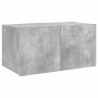 Mueble de TV de pared con luces LED gris hormigón 60x35x31 cm en Muebles TV | Comprar online en Foru.es