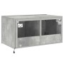 Mueble de TV de pared con luces LED gris hormigón 60x35x31 cm en Muebles TV | Comprar online en Foru.es