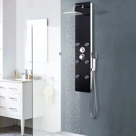 Panel ducha de vidrio negro 25x44,6x130 cm by vidaXL, Jet nozzles for bathtubs and showers - Ref: Foro24-142993, Price: 191,1...