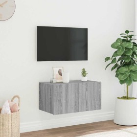 Mueble de TV de pared con luces LED gris Sonoma 60x35x31 cm en Muebles TV | Comprar online en Foru.es