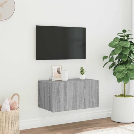 Mueble de TV de pared con luces LED gris Sonoma 60x35x31 cm en Muebles TV | Comprar online en Foru.es