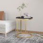 Mesa auxiliar vidrio templado negro y dorado 45 cm de vidaXL, Mesas auxiliares - Ref: Foro24-331662, Precio: 46,05 €, Descuen...