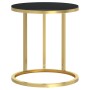 Mesa auxiliar vidrio templado negro y dorado 45 cm de vidaXL, Mesas auxiliares - Ref: Foro24-331662, Precio: 46,05 €, Descuen...