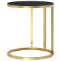 Mesa auxiliar vidrio templado negro y dorado 45 cm de vidaXL, Mesas auxiliares - Ref: Foro24-331662, Precio: 46,05 €, Descuen...