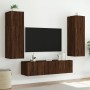 Mueble de TV de pared con luces LED roble marrón 60x35x31 cm en Muebles TV | Comprar online en Foru.es