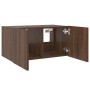 Mueble de TV de pared con luces LED roble marrón 60x35x31 cm en Muebles TV | Comprar online en Foru.es