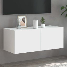 Mueble de TV de pared con luces LED blanco 80x35x31 cm en Muebles TV | Comprar online en Foru.es