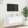 Mueble de TV de pared con luces LED blanco 80x35x31 cm en Muebles TV | Comprar online en Foru.es