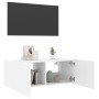 Mueble de TV de pared con luces LED blanco 80x35x31 cm en Muebles TV | Comprar online en Foru.es