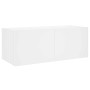 Mueble de TV de pared con luces LED blanco 80x35x31 cm en Muebles TV | Comprar online en Foru.es