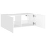 Mueble de TV de pared con luces LED blanco 80x35x31 cm en Muebles TV | Comprar online en Foru.es