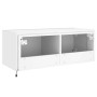 Mueble de TV de pared con luces LED blanco 80x35x31 cm en Muebles TV | Comprar online en Foru.es