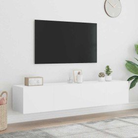 Muebles de TV de pared con luces LED 2 uds blanco 80x35x31 cm en Muebles TV | Comprar online en Foru.es