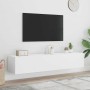 Muebles de TV de pared con luces LED 2 uds blanco 80x35x31 cm en Muebles TV | Comprar online en Foru.es