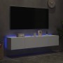 Muebles de TV de pared con luces LED 2 uds blanco 80x35x31 cm en Muebles TV | Comprar online en Foru.es