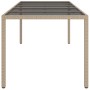 Mesa de jardín de vidrio templado ratán PE beige 250x100x75 cm de vidaXL, Mesas de jardín - Ref: Foro24-316728, Precio: 197,3...