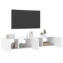 Muebles de TV de pared con luces LED 2 uds blanco 80x35x31 cm en Muebles TV | Comprar online en Foru.es