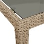 Mesa de jardín de vidrio templado ratán PE beige 250x100x75 cm de vidaXL, Mesas de jardín - Ref: Foro24-316728, Precio: 197,3...