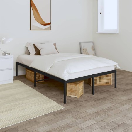 Estructura de cama de metal negro 120x190 cm de vidaXL, Camas y somieres - Ref: Foro24-350843, Precio: 119,55 €, Descuento: %