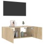 Mueble de TV de pared con luces LED roble Sonoma 80x35x31 cm en Muebles TV | Comprar online en Foru.es