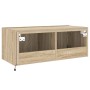 Mueble de TV de pared con luces LED roble Sonoma 80x35x31 cm en Muebles TV | Comprar online en Foru.es