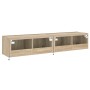 Muebles de TV de pared luces LED 2 uds roble Sonoma 80x35x31 cm en Muebles TV | Comprar online en Foru.es