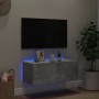 Mueble de TV de pared con luces LED gris hormigón 80x35x31 cm en Muebles TV | Comprar online en Foru.es