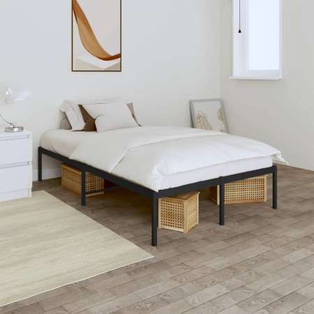 Estructura de cama de metal negro 120x200 cm de vidaXL, Camas y somieres - Ref: Foro24-350844, Precio: 108,20 €, Descuento: %