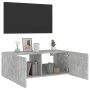 Mueble de TV de pared con luces LED gris hormigón 80x35x31 cm en Muebles TV | Comprar online en Foru.es
