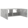 Mueble de TV de pared con luces LED gris hormigón 80x35x31 cm en Muebles TV | Comprar online en Foru.es