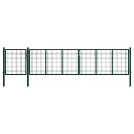 Puerta de jardín de acero verde 500x100 cm de vidaXL, Puertas de jardín - Ref: Foro24-144317, Precio: 476,64 €, Descuento: %