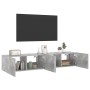 Muebles TV de pared luces LED 2 uds gris hormigón 80x35x31 cm en Muebles TV | Comprar online en Foru.es