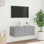 Mueble de TV de pared con luces LED gris Sonoma 80x35x31 cm en Muebles TV | Comprar online en Foru.es