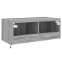 Mueble de TV de pared con luces LED gris Sonoma 80x35x31 cm en Muebles TV | Comprar online en Foru.es
