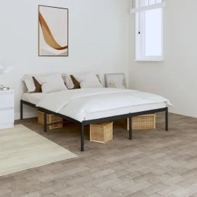 Black metal bed frame 140x200 cm by vidaXL, Beds and slatted bases - Ref: Foro24-350847, Price: 111,72 €, Discount: %