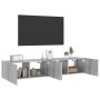 Muebles TV de pared con luces LED 2 uds gris Sonoma 80x35x31 cm en Muebles TV | Comprar online en Foru.es