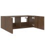 Mueble de TV de pared con luces LED marrón roble 80x35x31 cm en Muebles TV | Comprar online en Foru.es