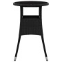 Mesa de jardín vidrio templado ratán sintético negro Ø60x75 cm de vidaXL, Mesas de jardín - Ref: Foro24-310598, Precio: 62,56...
