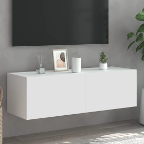 Mueble de TV de pared con luces LED blanco 100x35x31 cm en Muebles TV | Comprar online en Foru.es