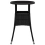 Mesa de jardín vidrio templado ratán sintético negro Ø60x75 cm de vidaXL, Mesas de jardín - Ref: Foro24-310598, Precio: 62,56...