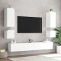 Mueble de TV de pared con luces LED blanco 100x35x31 cm en Muebles TV | Comprar online en Foru.es