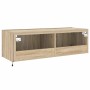 Mueble de TV de pared con luces LED roble Sonoma 100x35x31 cm en Muebles TV | Comprar online en Foru.es