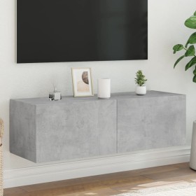 Mueble de TV de pared con luces LED gris hormigón 100x35x31 cm en Muebles TV | Comprar online en Foru.es